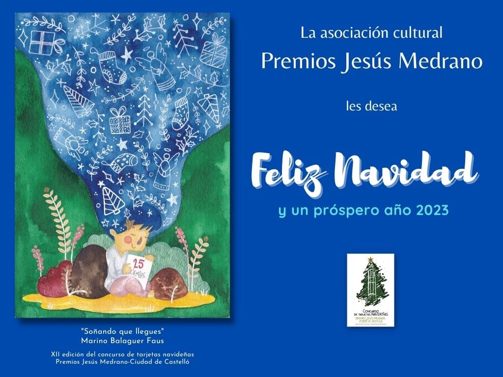 Los Premios Jesús Medrano-Ciutat de Castelló felicitan la Navidad con una postal de Marino Balaguer Faus